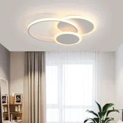 PLAFONIERA TONDA A 3 CERCHI LED A TRIPLA COLORAZIONE DI LUCE 37W ULTRA MODERNO C32-3C