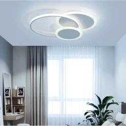 PLAFONIERA TONDA A 3 CERCHI LED A TRIPLA COLORAZIONE DI LUCE 37W ULTRA MODERNO C32-3C