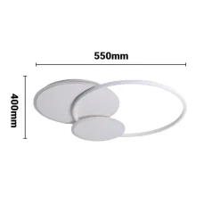 PLAFONIERA TONDA A 3 CERCHI LED A TRIPLA COLORAZIONE DI LUCE 37W ULTRA MODERNO C32-3C