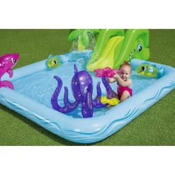 PLAY CENTER ACQUARIO FANTASTICO CON SPRUZZI PISCINA GONFIABILE 239X206X86CM 53052