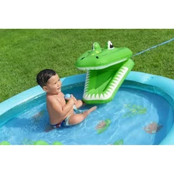 PLAY CENTER GONFIABILE CROCODILE COVE PISCINETTA PER BAMBINI 224 X 181 X 72 CM 53166