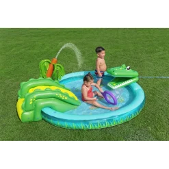 PLAY CENTER GONFIABILE CROCODILE COVE PISCINETTA PER BAMBINI 224 X 181 X 72 CM 53166