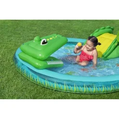 PLAY CENTER GONFIABILE CROCODILE COVE PISCINETTA PER BAMBINI 224 X 181 X 72 CM 53166