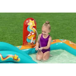 PLAY CENTER PISCINA GONFIABILE RETRO GROOVE PER BAMBINI 193X152X74CM GIARDINO 53164