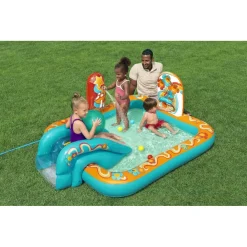 PLAY CENTER PISCINA GONFIABILE RETRO GROOVE PER BAMBINI 193X152X74CM GIARDINO 53164