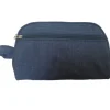 POCHETTE UOMO BLU GANCIO TESSUTO BORSELLO BEAUTY CASE BORSA VINTAGE DOCUMENTI