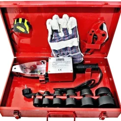 POLIFUSORE SALDATORE CON 6 MATRICI PER SALDATURA TUBI PLASTICA PVC E ACCESSORI