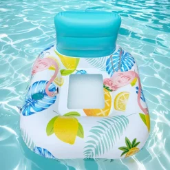 POLTRONA CON SCHIENALE GONFIABILE GALLEGGIANTE AD ACQUA PISCINA MARE 140X115CM 628532