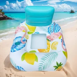 POLTRONA CON SCHIENALE GONFIABILE GALLEGGIANTE AD ACQUA PISCINA MARE 140X115CM 628532