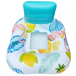 POLTRONA CON SCHIENALE GONFIABILE GALLEGGIANTE AD ACQUA PISCINA MARE 140X115CM 628532