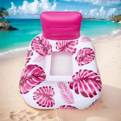 POLTRONA CON SCHIENALE GONFIABILE GALLEGGIANTE AD ACQUA PISCINA MARE 140X115CM 628532