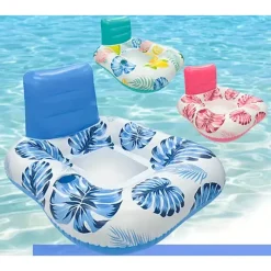 POLTRONA CON SCHIENALE GONFIABILE GALLEGGIANTE AD ACQUA PISCINA MARE 140X115CM 628532