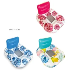 POLTRONA CON SCHIENALE GONFIABILE GALLEGGIANTE AD ACQUA PISCINA MARE 140X115CM 628532