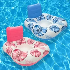 POLTRONA CON SCHIENALE GONFIABILE GALLEGGIANTE AD ACQUA PISCINA MARE 140X115CM 628532