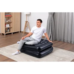 POLTRONA DIVANO GONFIABILE 4IN1 MULTI-MAX 191X97X64CM PIEGHEVOLE FLOCCATA 75114