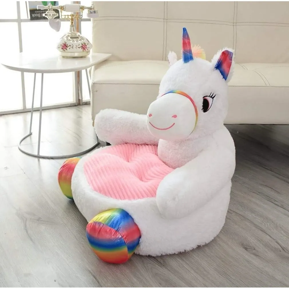 POLTRONA DIVANO PER BAMBINI SEDIA IN MORBIDO PELUCHE ANIMALE VARI SOGGETTI