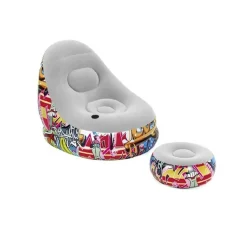 POLTRONA GONFIABILE COMFORT CRUISER GRAFFITI LOUNGE SGABELLO 121X100X86CM 75076