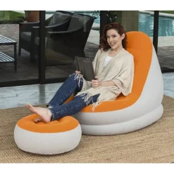 POLTRONA GONFIABILE CON POUF COMFORT CRUISER 121X100X86CM COLORI ASSORTITI 75053