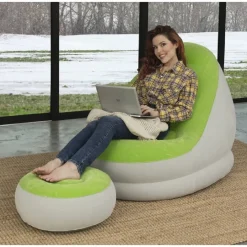 POLTRONA GONFIABILE CON POUF COMFORT CRUISER 121X100X86CM COLORI ASSORTITI 75053