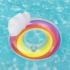 POLTRONA GONFIABILE CON SCHIENALE PORTABICCHIERE FASHION RAINBOW DREAM 107CM 43647