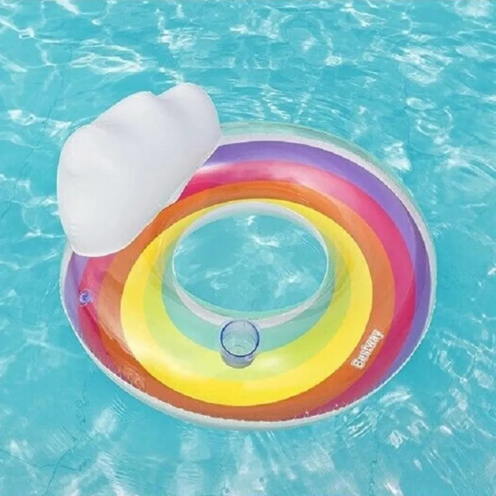 POLTRONA GONFIABILE CON SCHIENALE PORTABICCHIERE FASHION RAINBOW DREAM 107CM 43647