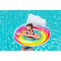 POLTRONA GONFIABILE CON SCHIENALE PORTABICCHIERE FASHION RAINBOW DREAM 107CM 43647