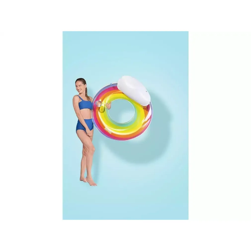 POLTRONA GONFIABILE CON SCHIENALE PORTABICCHIERE FASHION RAINBOW DREAM 107CM 43647