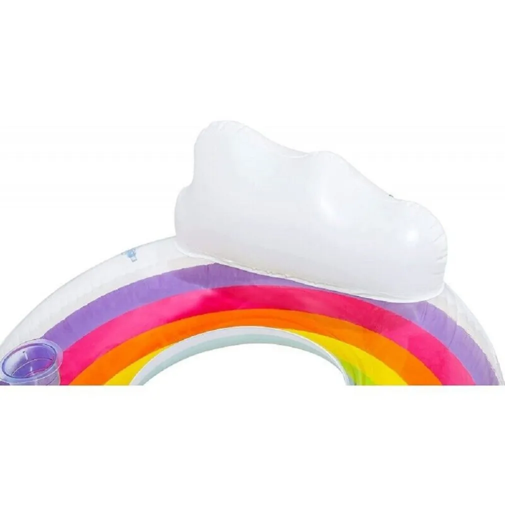 POLTRONA GONFIABILE CON SCHIENALE PORTABICCHIERE FASHION RAINBOW DREAM 107CM 43647