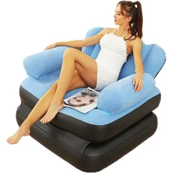 POLTRONA GONFIABILE DIVANO LETTO AD ARIA PIEGHEVOLE PORTATILE MATERASSO CAMPEGGIO