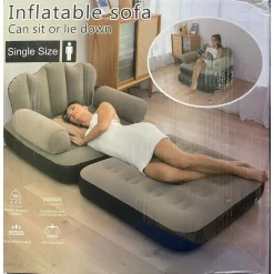 POLTRONA GONFIABILE DIVANO LETTO AD ARIA PIEGHEVOLE PORTATILE MATERASSO CAMPEGGIO