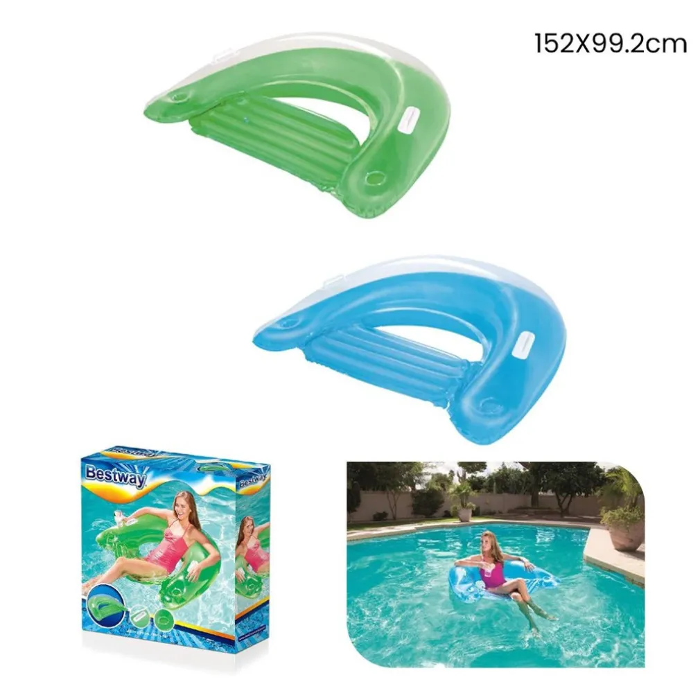 POLTRONA GONFIABILE GALLEGGIANTE SIT'N EASE 152X99CM CON MANIGLIE PORTABICCHIERI 43118