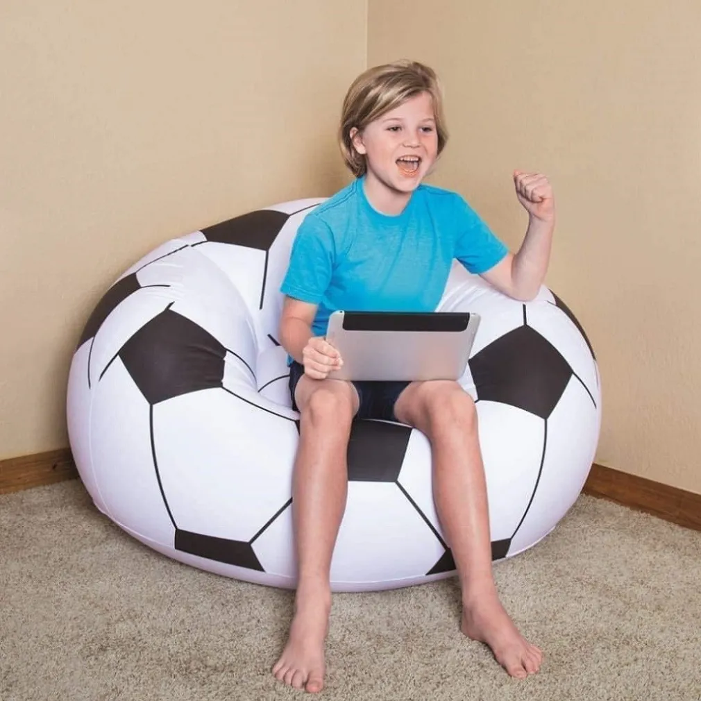 POLTRONA GONFIABILE PALLONE DA CALCIO POLTRONCINA SOCCER 114X112X66CM SEDIA 75010