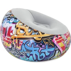 POLTRONA GONFIABILE POUF PUFFO GRAFFITI STREET ART 112X112X66 CM 3 COLORI 75075