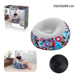 POLTRONA GONFIABILE PUFFO INFLATE-A-CHAIR 112X112X66CM FLOREALE STREET ART 75111