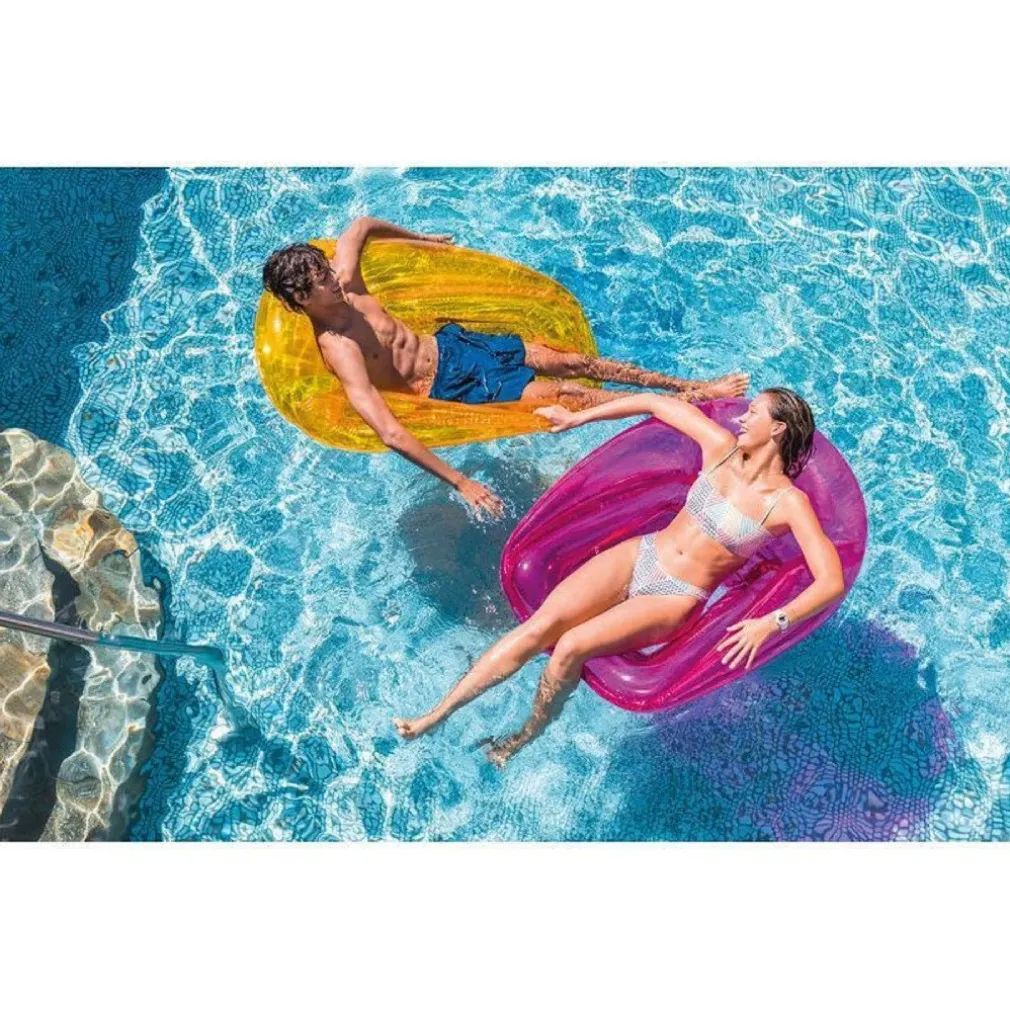 POLTRONA GONFIABILE TRASPARENTE CON RETE 104X102CM PISCINA COLORE ASSORTITO 56802