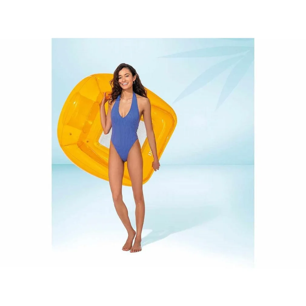 POLTRONA GONFIABILE TRASPARENTE CON RETE 104X102CM PISCINA COLORE ASSORTITO 56802