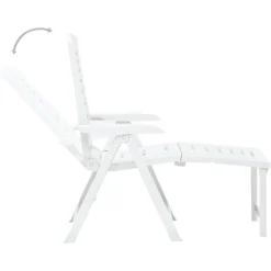 POLTRONA LETTINO PRENDISOLE PIEGHEVOLE CON POGGIAPIEDI BIANCO 60X108X109 CM 015933