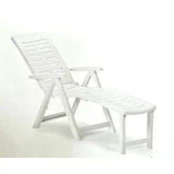 POLTRONA LETTINO PRENDISOLE PIEGHEVOLE CON POGGIAPIEDI BIANCO 60X108X109 CM 015933