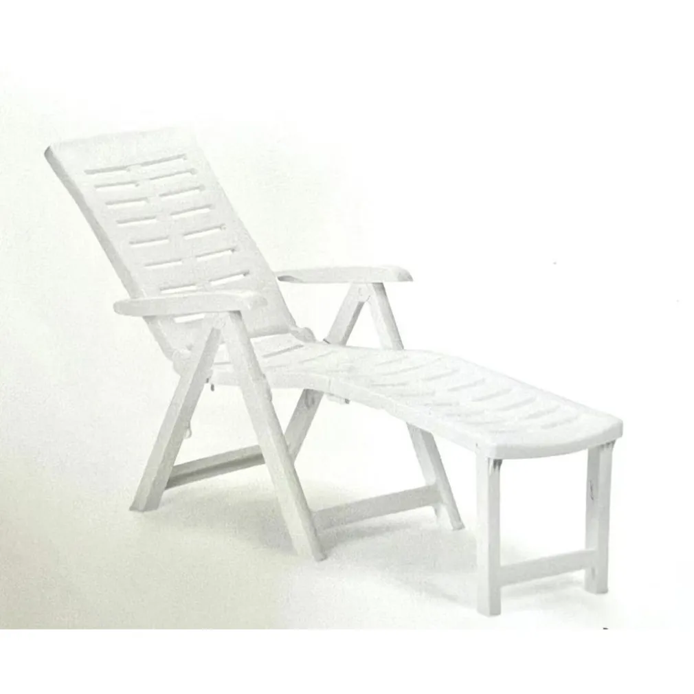 POLTRONA LETTINO PRENDISOLE PIEGHEVOLE CON POGGIAPIEDI BIANCO 60X108X109 CM 015933