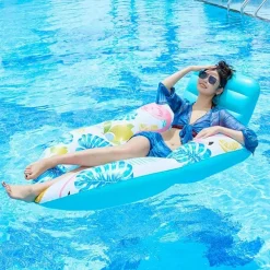 POLTRONA LOUNGE GONFIABILE GALLEGGIANTE CON PORTABICCHIERI PISCINA 170X110CM 628534