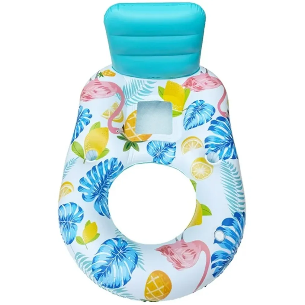 POLTRONA LOUNGE GONFIABILE GALLEGGIANTE CON PORTABICCHIERI PISCINA 170X110CM 628534