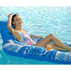 POLTRONA LOUNGE GONFIABILE GALLEGGIANTE CON PORTABICCHIERI PISCINA 170X110CM 628534