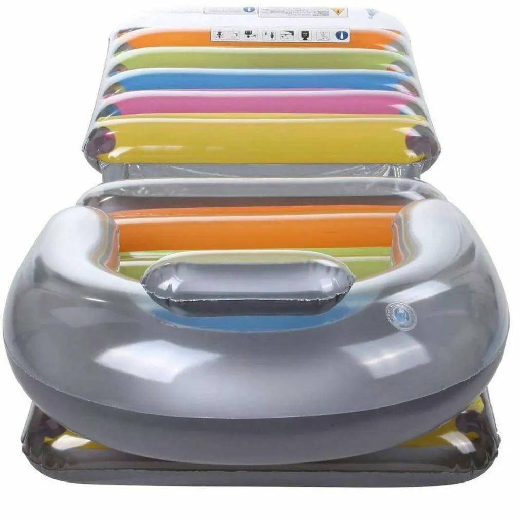 POLTRONA MATERASSINO GONFIABILE MULTICOLOR 198X84CM PER MARE PISCINA PIEGHEVOLE