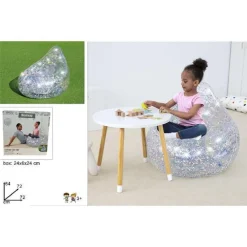 POLTRONA POLTRONCINA GONFIABILE GLITTER DREAM 72X72X64CM 2 CAMERA AD ARIA 75105