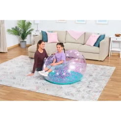POLTRONA POUF GONFIABILE GLITTER DREAM PER BAMBINI +6 ANNI 114 X 112 X 66 CM 75115
