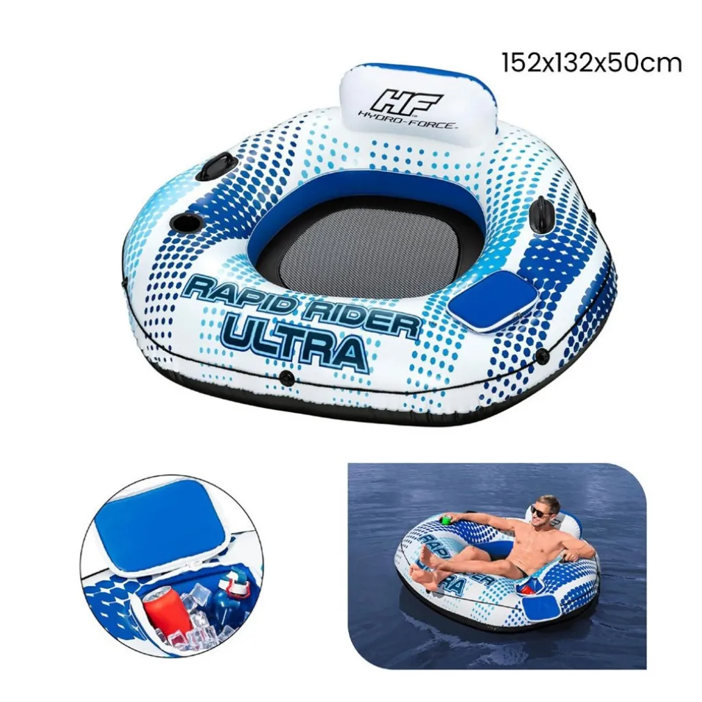 POLTRONA RAPID RIDER ULTRA GONFIABILE CON MANIGLIE PORTABICCHIERE REFRIGERATORE 43726