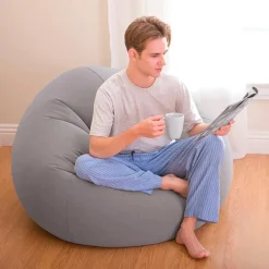 POLTRONA SACCO GONFIABILE 114 X 114 X 71CM BEANLESS BAG PORTATILE FLOCCATO 68579