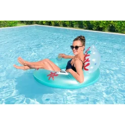 POLTRONA SALVAGENTE GONFIABILE CON MANIGLIE PORTABICCHIERE SCHIENALE DESIGN CORALLO 43730