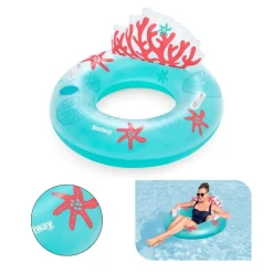 POLTRONA SALVAGENTE GONFIABILE CON MANIGLIE PORTABICCHIERE SCHIENALE DESIGN CORALLO 43730