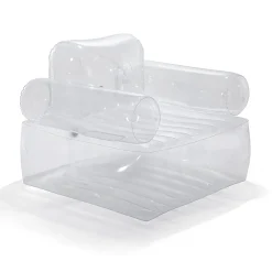 POLTRONA TRASPARENTE PVC GONFIABILE CON SCHIENALE 109X79X107CM RELAX CASA 66502